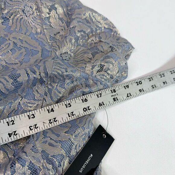 Lulu's Blue and Gold Mini Dress - Picture 5 of 12